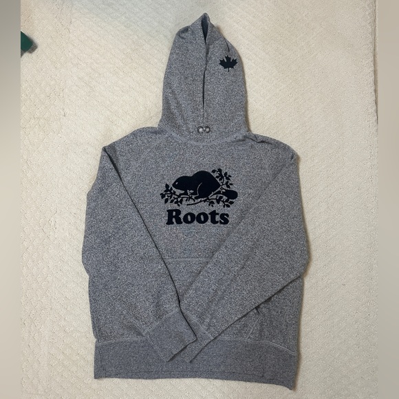 ROOTS| Men’s Organic Original Kanga Hoodie Salt & Pepper Sz L - Picture 9 of 13